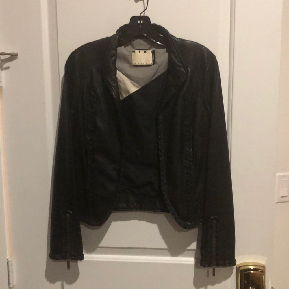 Black leather jacket